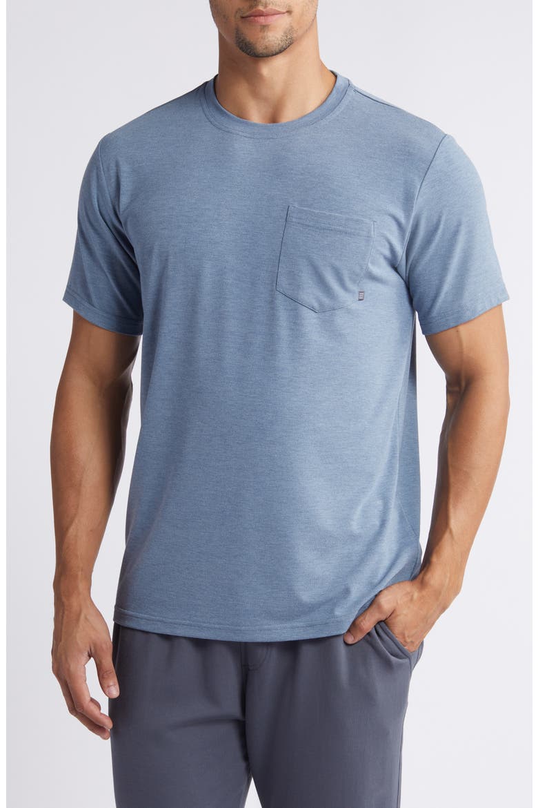 Flex Performance Pocket T-Shirt, Main, color, HEATHER DEEPWATER