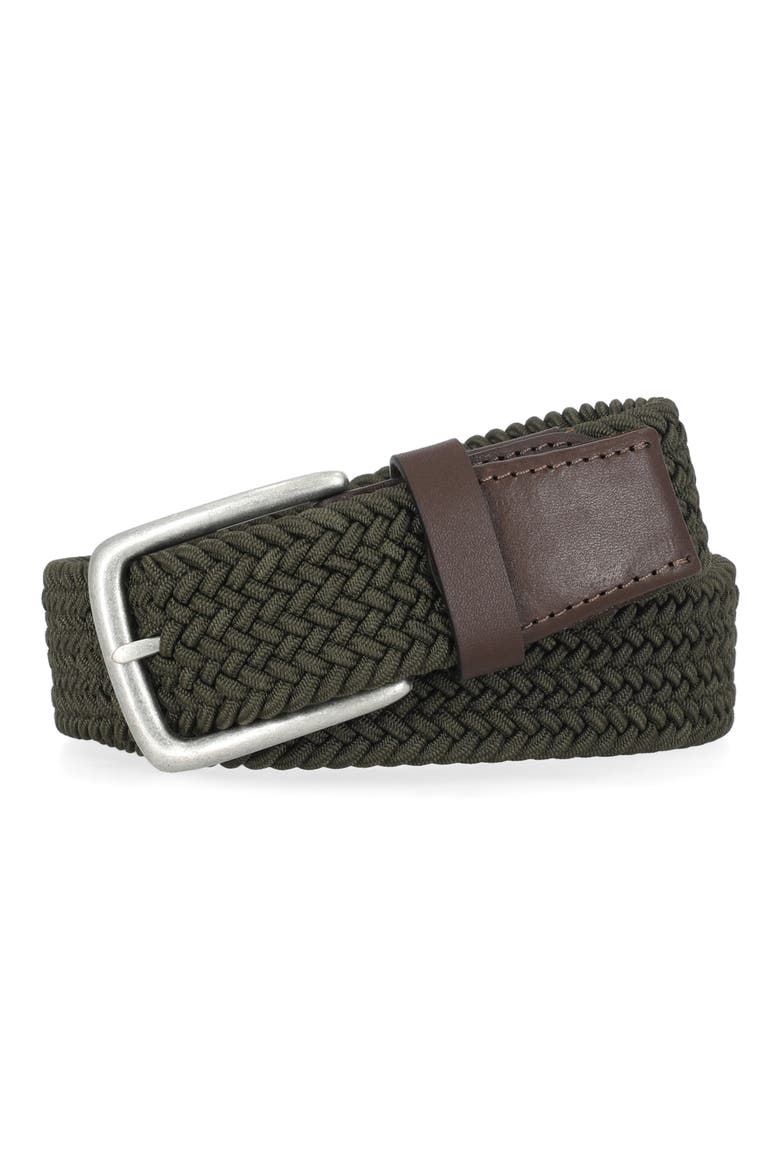Torino Braided Cord Stretch Belt, Main, color, OLIVE