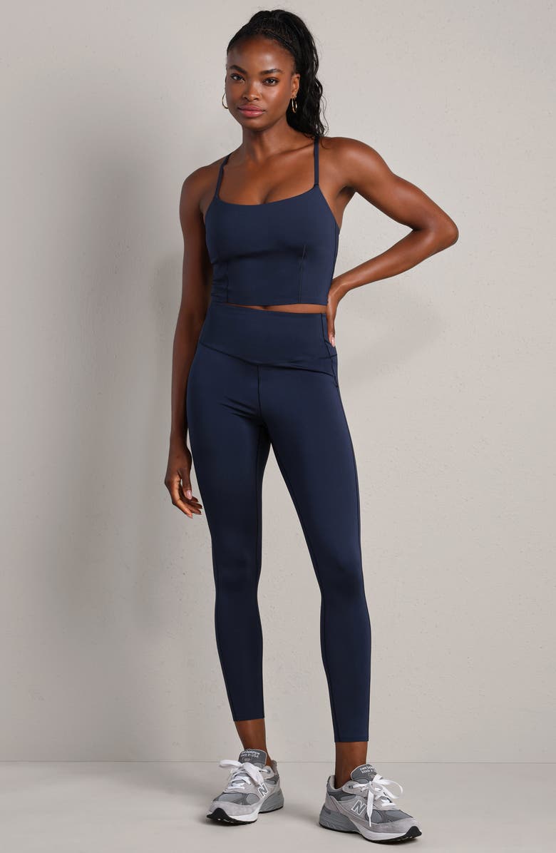 Rhone PowerShine Longline Bra, Alternate, color, Navy Blue