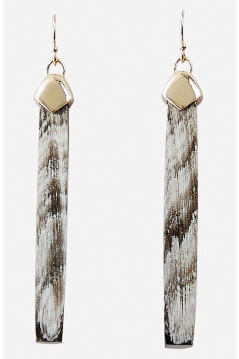 Dylan Horn Drop Earrings, Main, color, BLACK