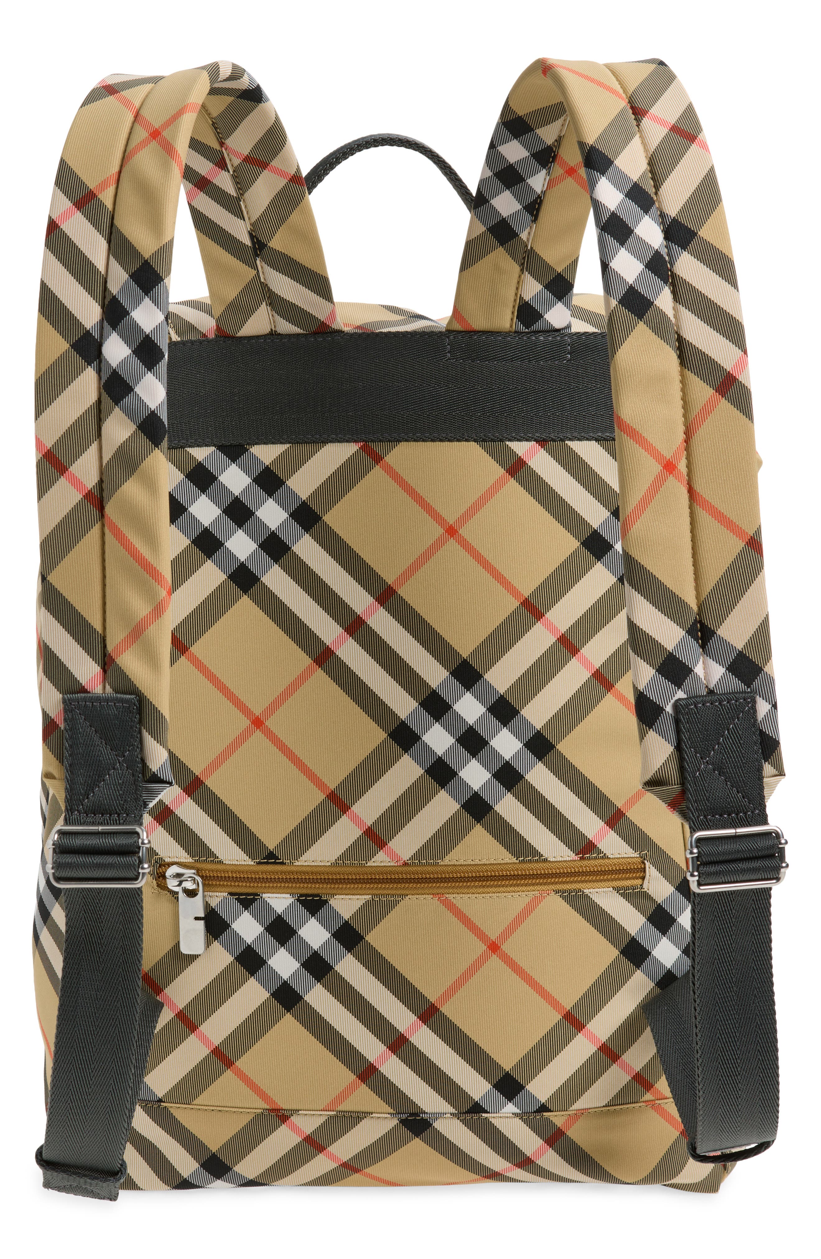 Burberry Classics Check Backpack, Alternate, color, Sand