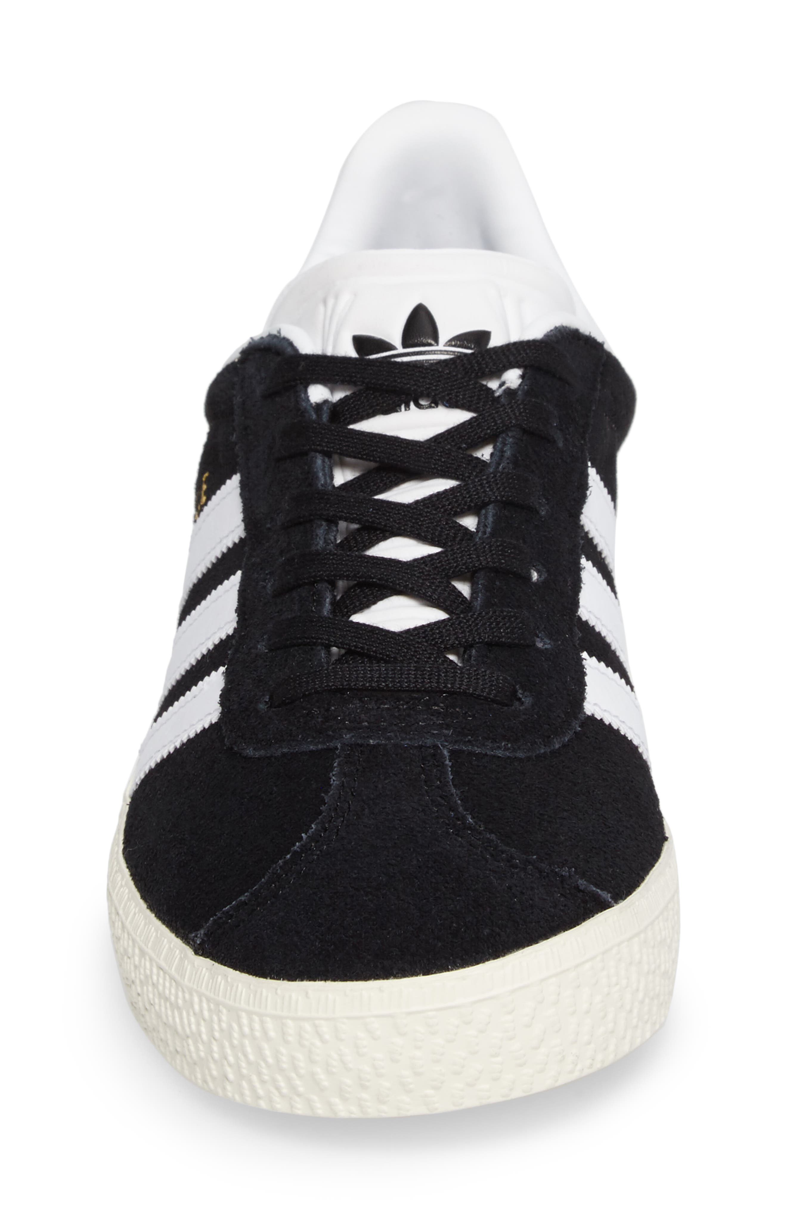 adidas Kids' Gazelle Sneaker, Alternate, color, Core Black/ White/ Gold