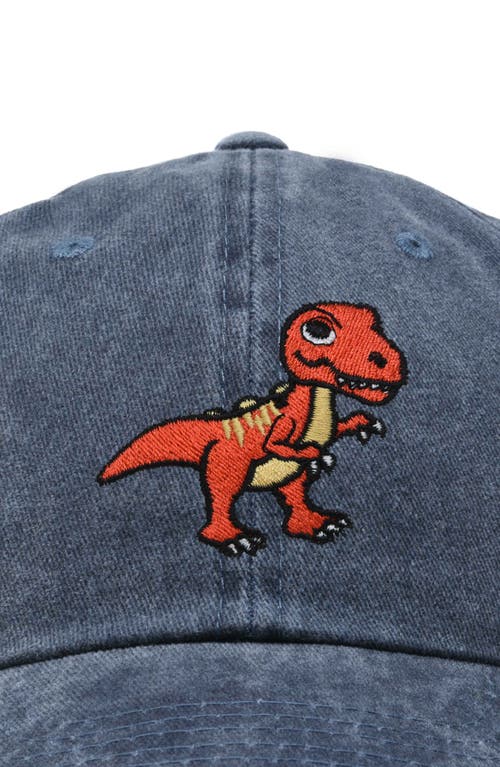 Dalix T-rex Embroidered Casual Cap In Washed Navy Blue