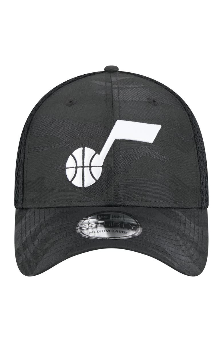 New Era Men's New Era  Black Utah Jazz Subtle Camo 39THIRTY Flex Hat, Alternate, color, Black