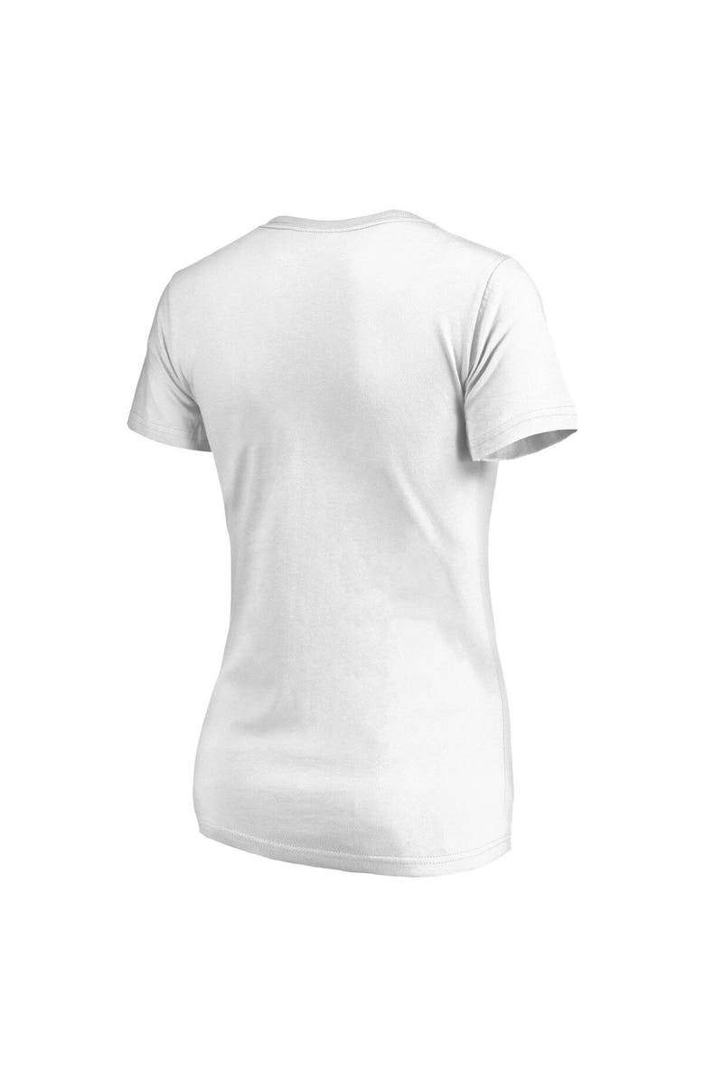 FANATICS Women's Fanatics Branded White Milwaukee Bucks Team Pride Wordmark V-Neck T-Shirt, Alternate, color, 