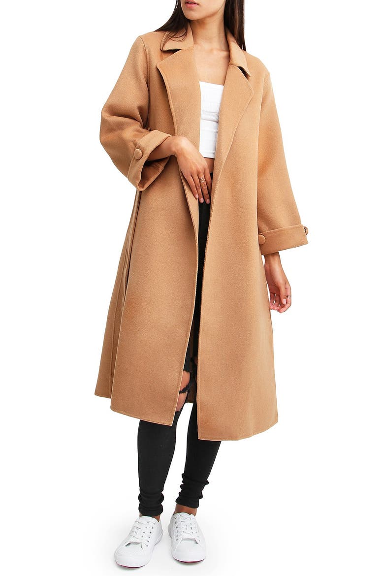 Stay Wild Oversized Wool Coat, Alternate, color, CAMEL