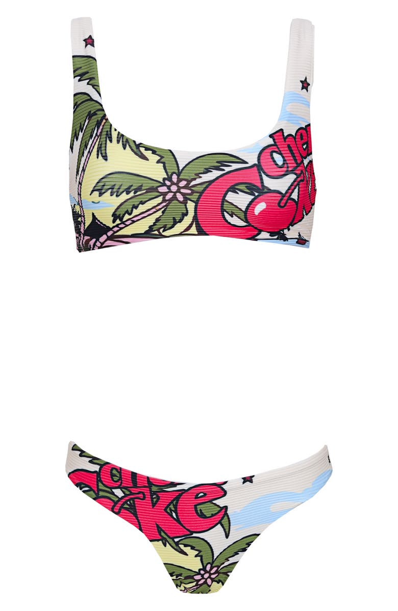 Maaji Flirt Reversible Bikini Bottoms, Alternate, color, Open White