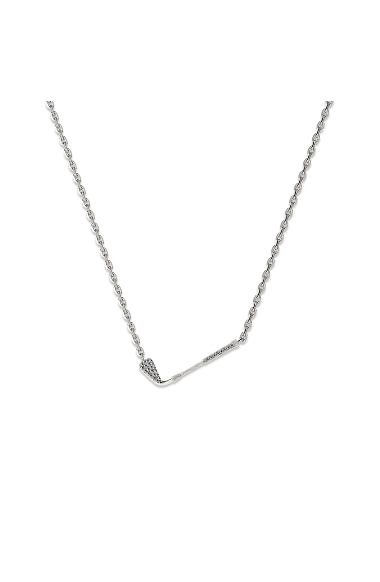 PASCAL The Golf Club Necklace, White Diamond Pavé, Main, color, Silver / White Diamond