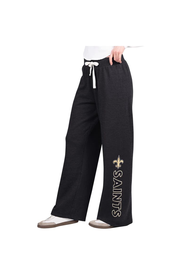 Women's G-III 4Her by Carl Banks Black New Orleans Saints Field Wide Leg Sweatpants, Main, color, Black