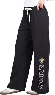 G-III 4HER BY CARL BANKS Women's G-III 4Her by Carl Banks Black New Orleans Saints Field Wide Leg Sweatpants