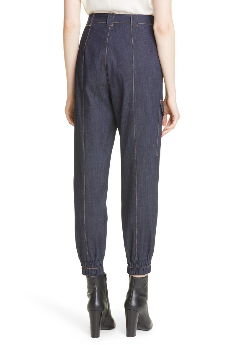 Kelly Skinny Denim Joggers, Alternate, color, INDIGO