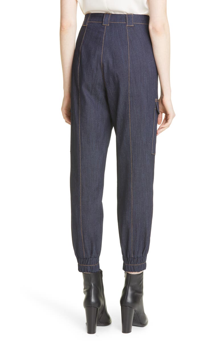 Cinq à Sept Kelly Skinny Denim Joggers, Alternate, color, Indigo