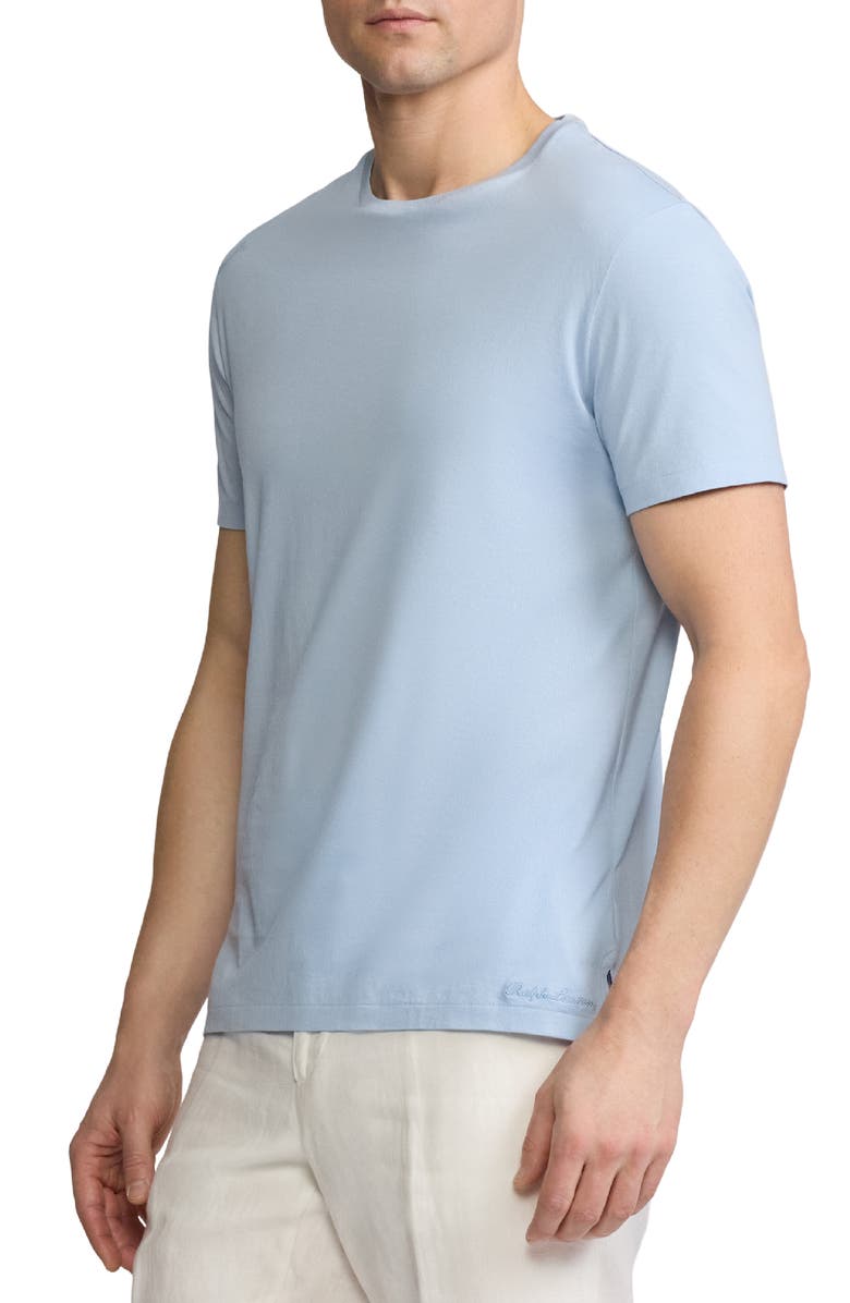 Ralph Lauren Purple Label Luxury Lisle Crewneck T-Shirt, Alternate, color, Chambray Blue
