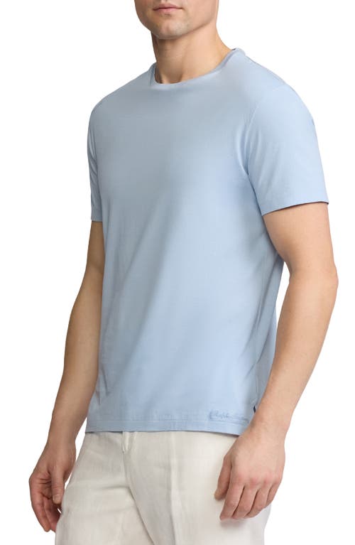 Ralph Lauren Purple Label Luxury Lisle Crewneck T-shirt In Chambray Blue