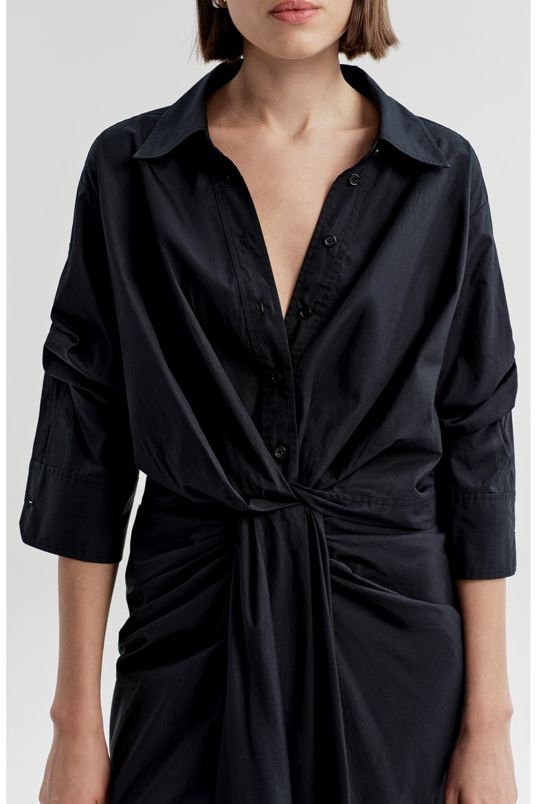 Leo Twist Front Cotton Shirt, Alternate, color, EVENING BLUE