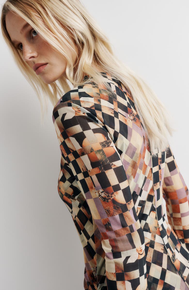 Romy Clara Mesh Dress, Alternate, color, Mosaic