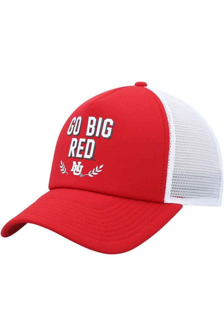 Men's adidas Scarlet Nebraska Huskers Phrase Foam Front Trucker Adjustable Hat, Main, color, Scarlet