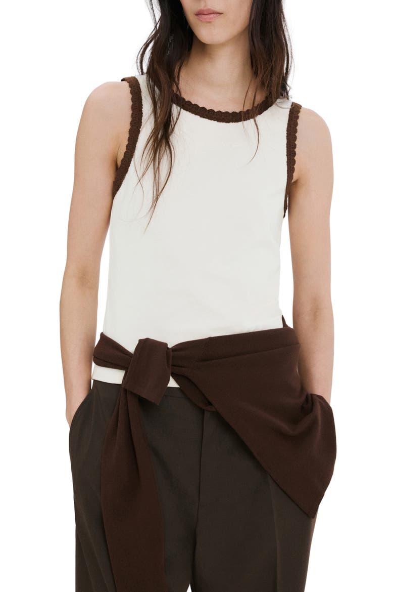 Scallop Crochet Tank, Main, color, ECRU