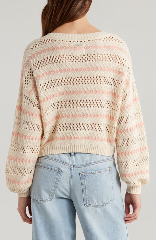 BILLABONG BILLABONG MIA STRIPE OPEN STITCH HENLEY SWEATER 
