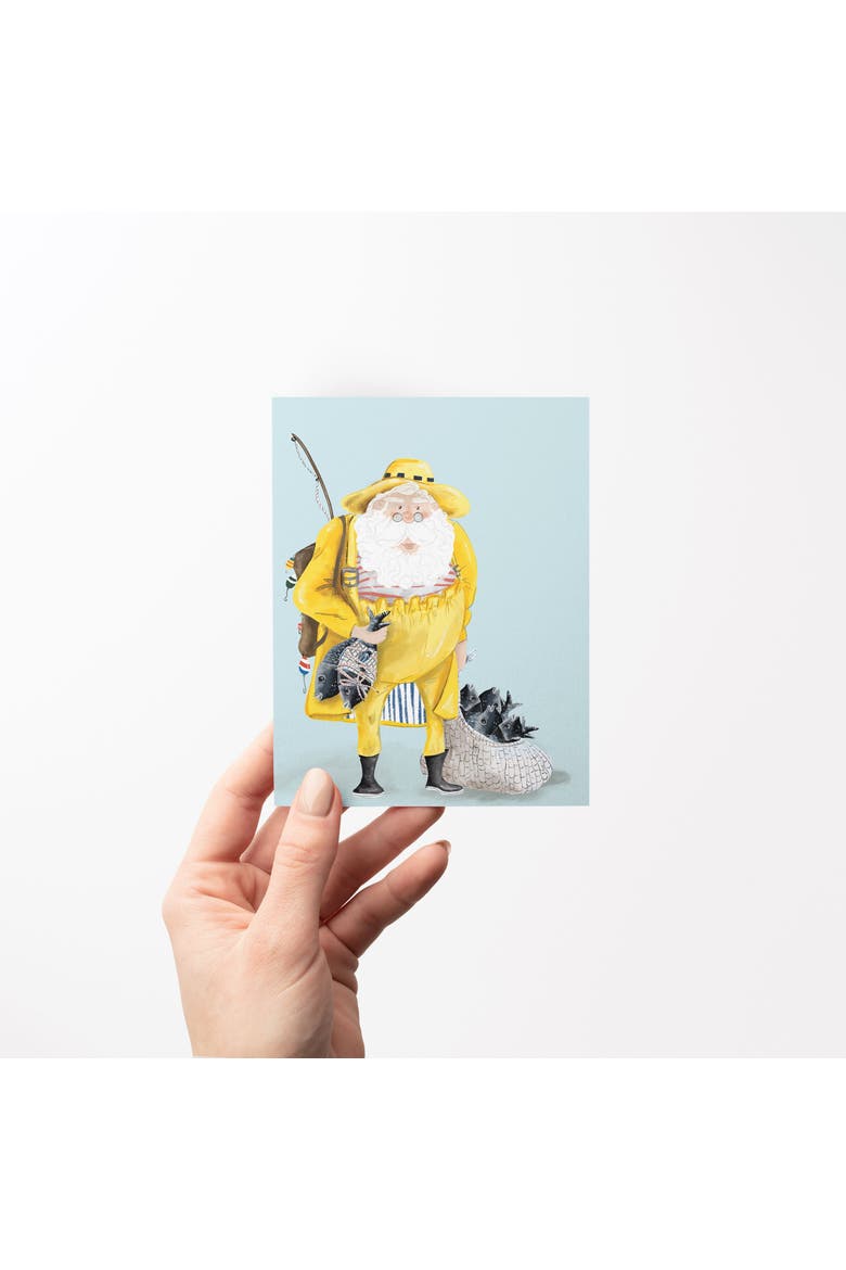 Winter/Holiday Greeting Cards "Santa Fisherman", Alternate, color, Multi-Pack