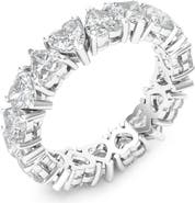 HauteCarat Alternating Hearts Lab Created Diamond Eternity Ring