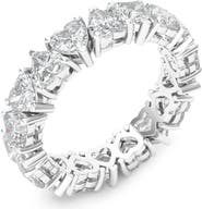 HauteCarat Alternating Hearts Lab Created Diamond Eternity Ring