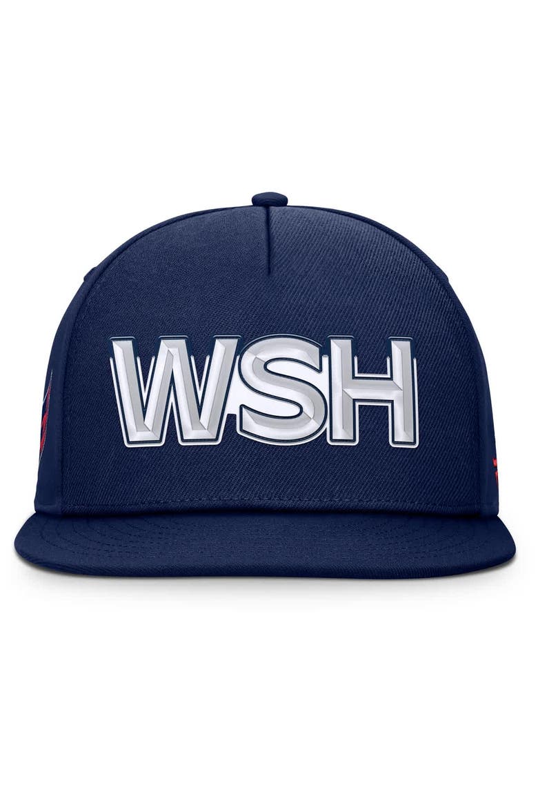 Men's Fanatics Navy Washington Capitals Authentic Pro Rink Team Code Snapback Hat, Alternate, color, Navy