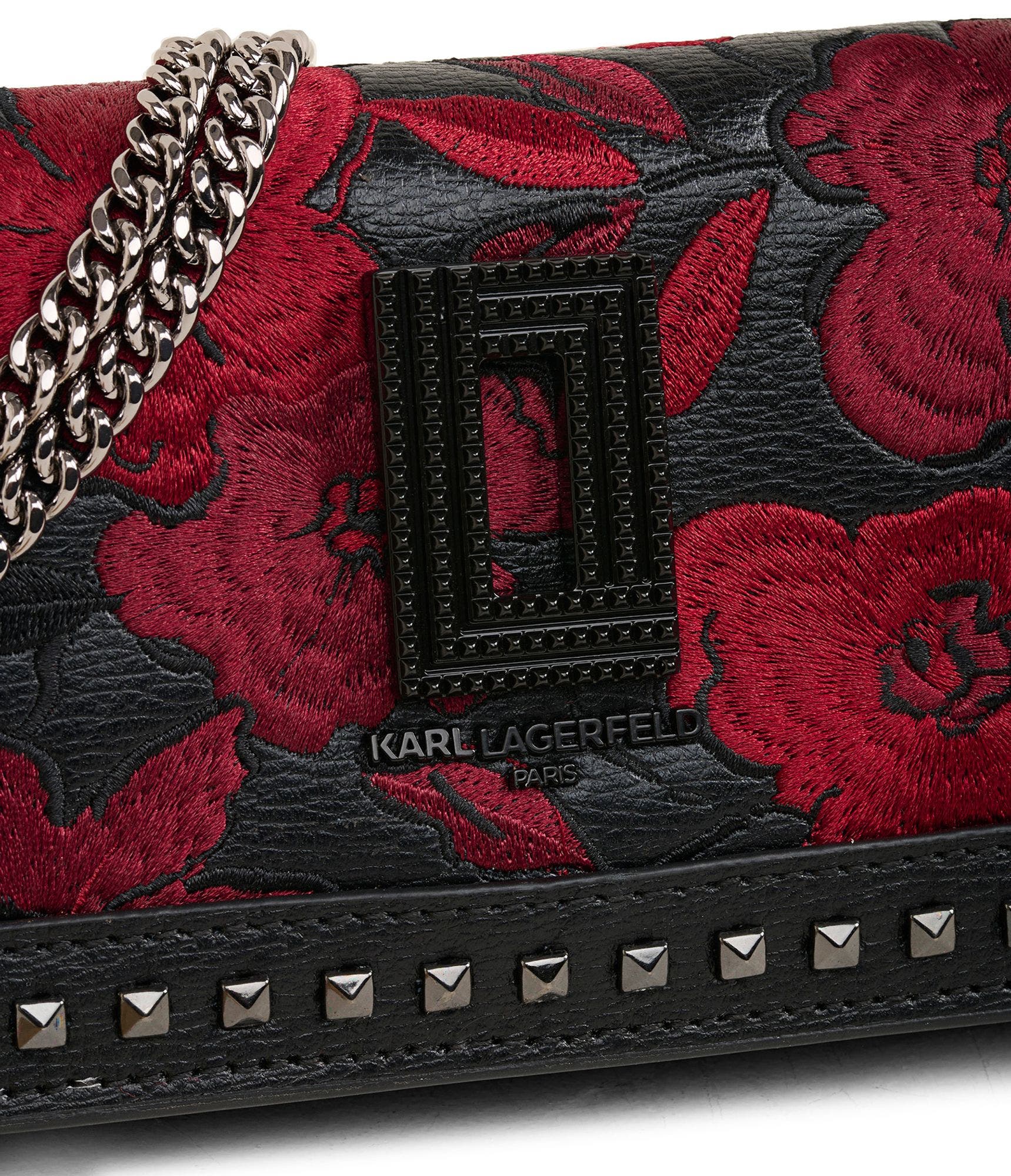 Kosette Floral Embroidered Crossbody Bag, Alternate, color, ROSE/BLACK
