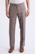 Berle Windowpane Check Stretch Wool Dress Pants