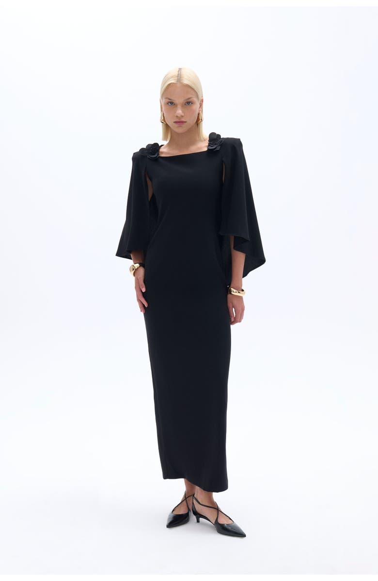Nocturne Cape Sleeve Maxi Dress, Main, color, 