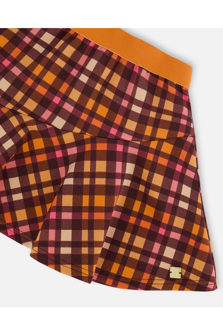 Little Girl's Milano Skirt Plaid Magenta And Brown, Alternate, color, Pink & Brown Plaid