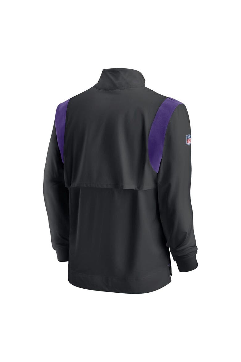 Men's Nike Black Minnesota Vikings Sideline Coach Chevron Lockup Quarter-Zip Long Sleeve Top, Alternate, color, Black