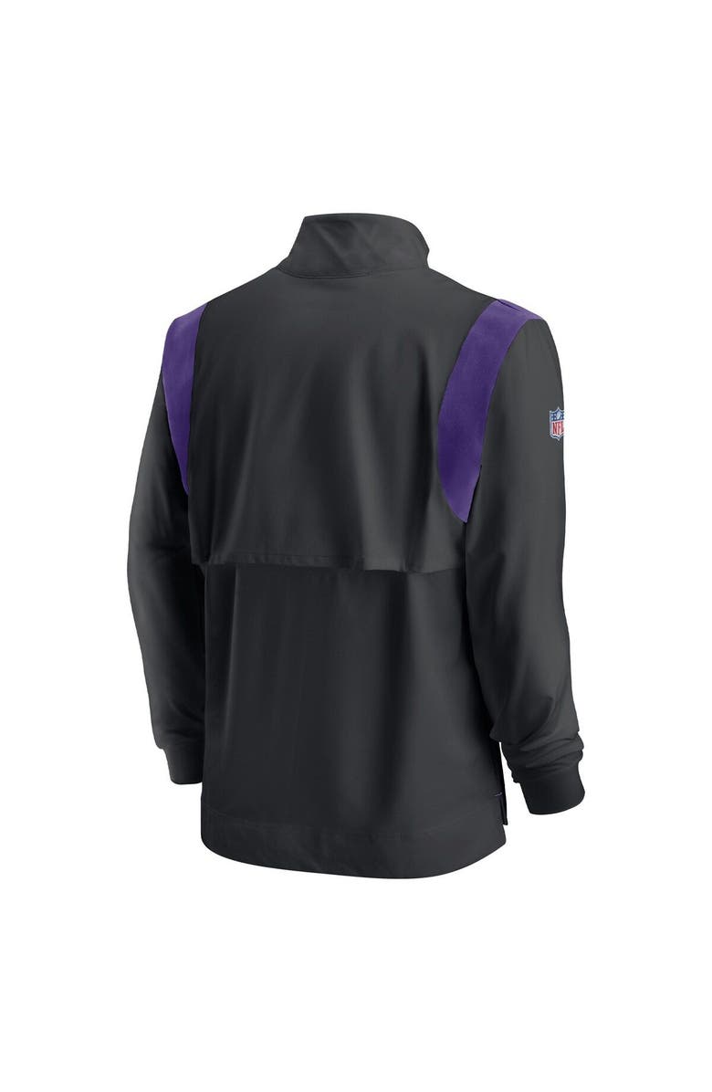 Nike Men's Nike Black Minnesota Vikings Sideline Coach Chevron Lockup Quarter-Zip Long Sleeve Top, Alternate, color, Black