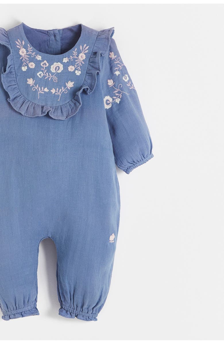 Babycottons Blanc Romper for Infant, Alternate, color, Pastel-Blue