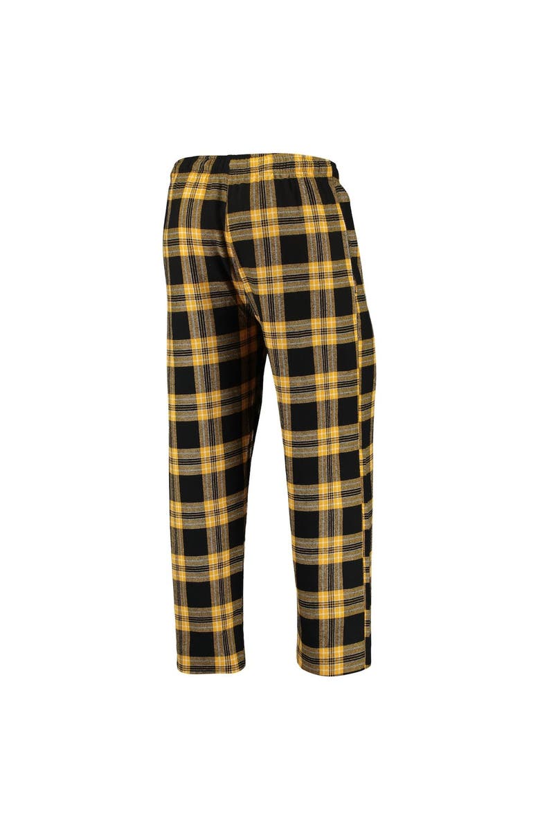 CONCEPTS SPORT Men's Concepts Sport Black/Gold Pittsburgh Penguins Takeaway Plaid Flannel Pants, Alternate, color, 