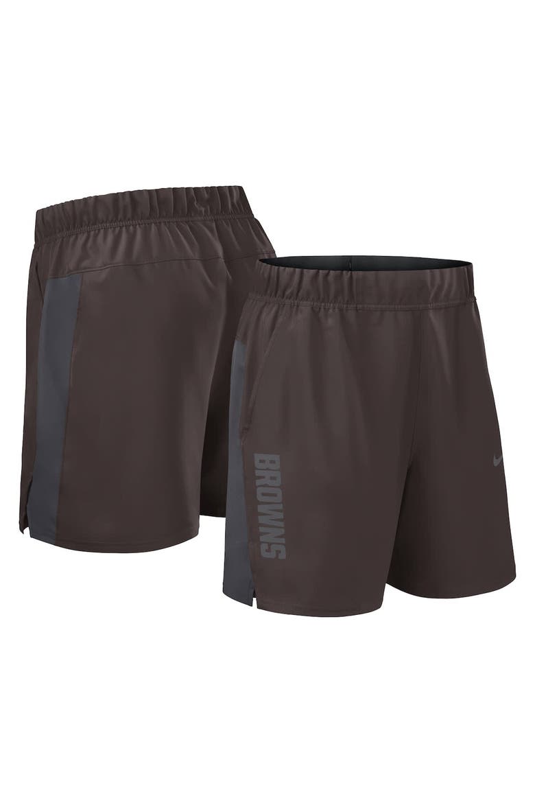 Men's Nike Brown Cleveland Browns Woven Victory Performance Shorts, Main, color, Brown