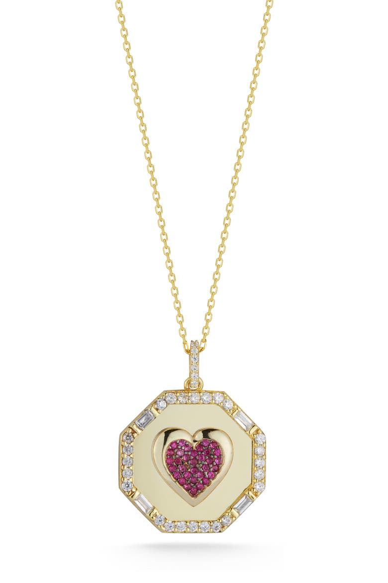 Heart Pendant Necklace, Main, color, GOLD