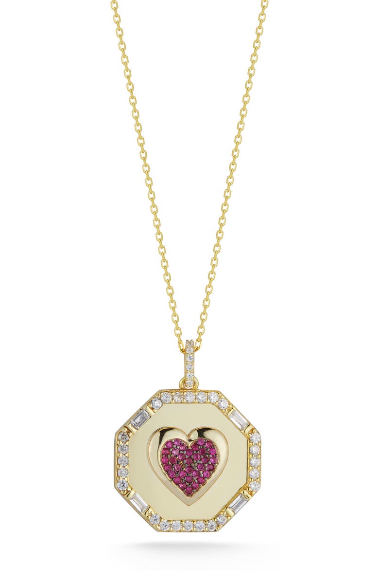 CHLOE AND MADISON Heart Pendant Necklace, Main, color, Gold