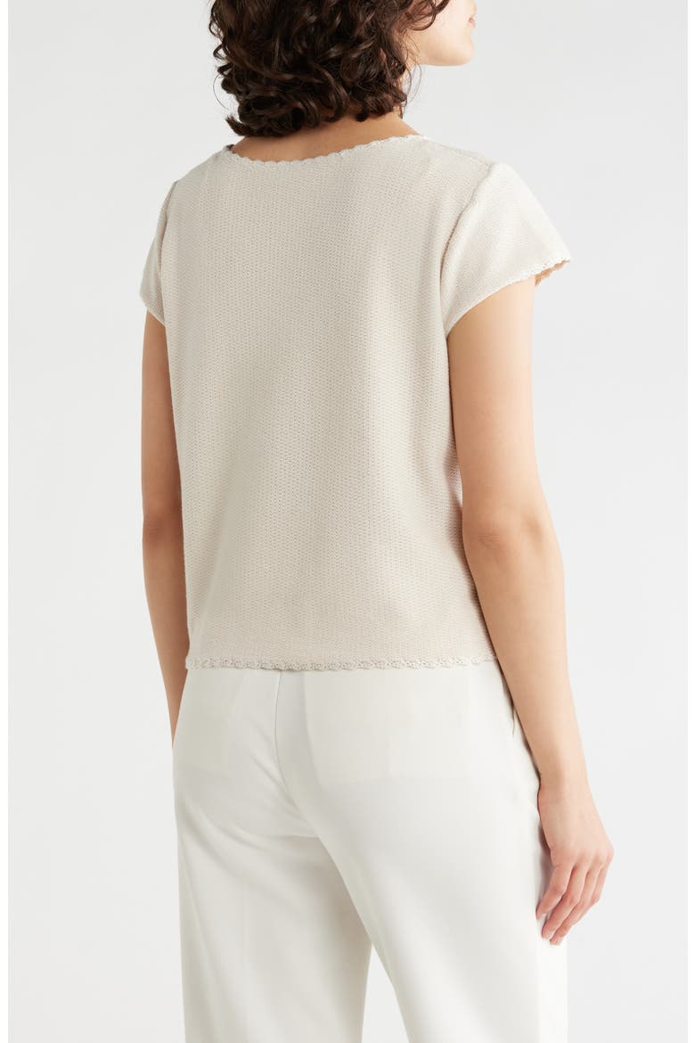 Boat Neck Cap Sleeve Seed Stitch Sweater, Alternate, color, BARLEY