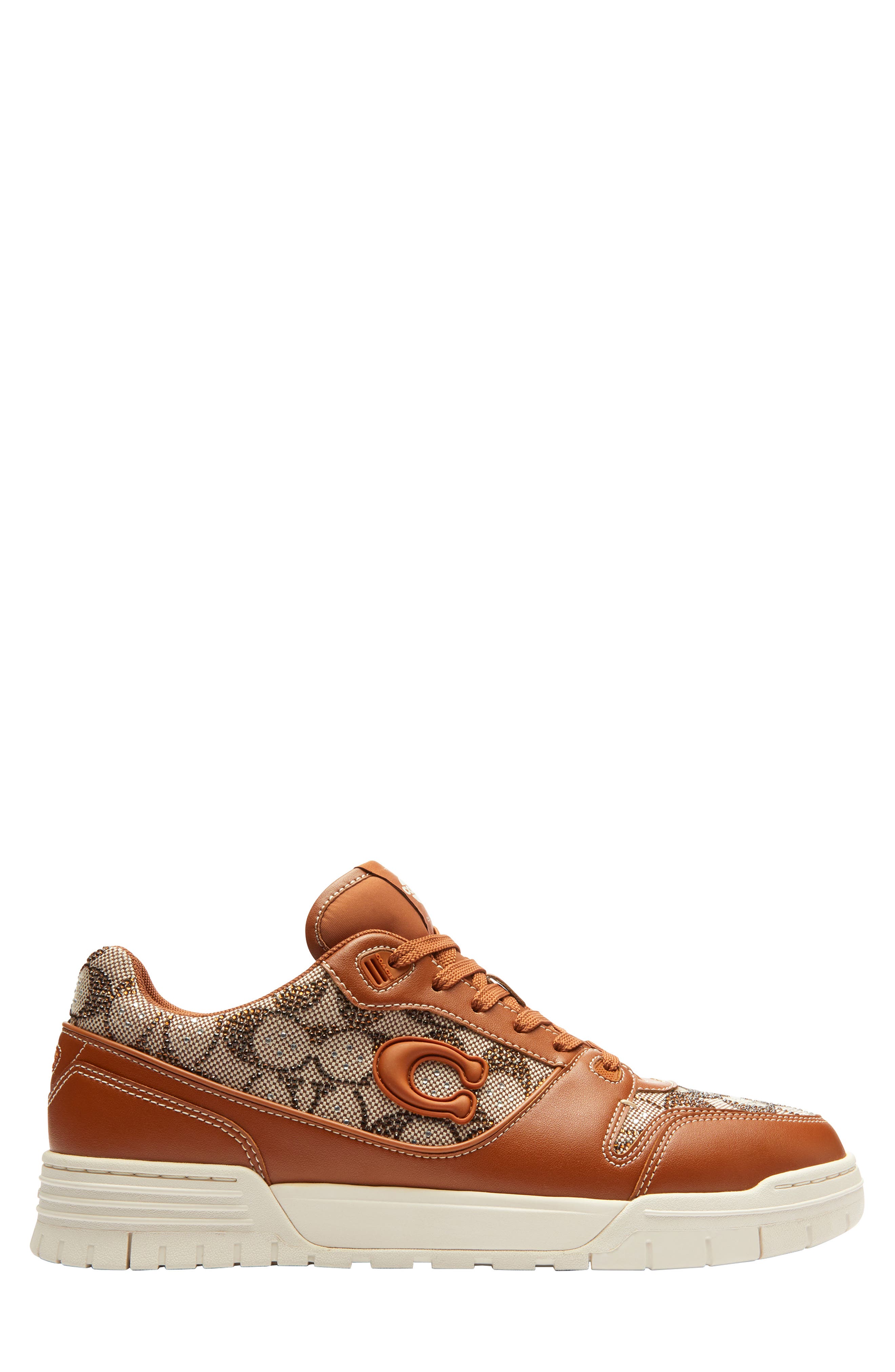 COACH Crystal Signature Jacquard Sneaker, Alternate, color, Cocoa/ Burnished Amber