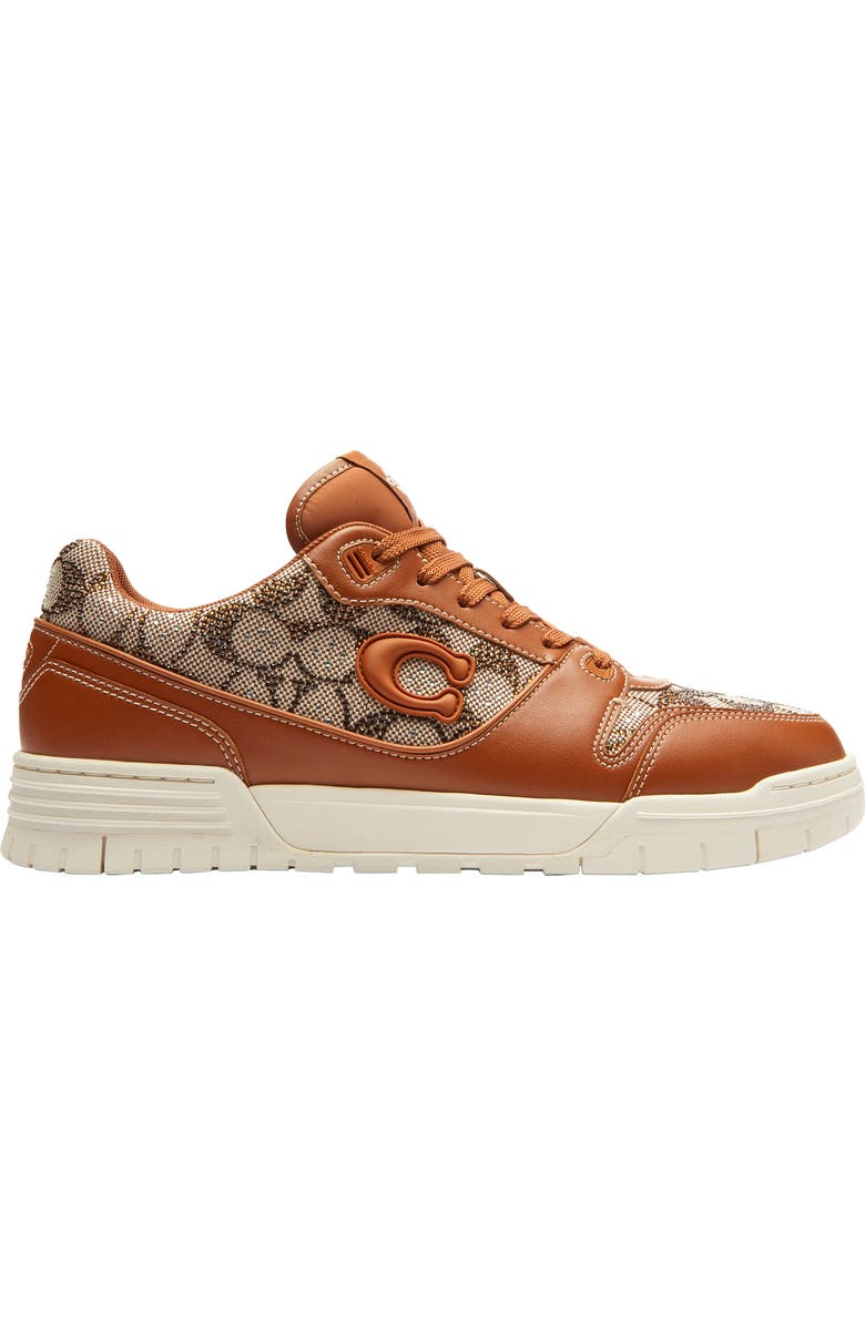 COACH Crystal Signature Jacquard Sneaker, Alternate, color, Cocoa/ Burnished Amber