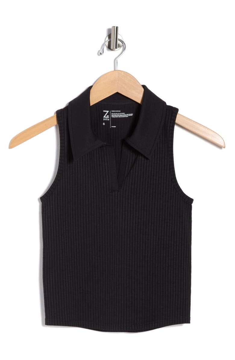 Z by Zella Stretch Seamless Rib Polo, Alternate, color, 