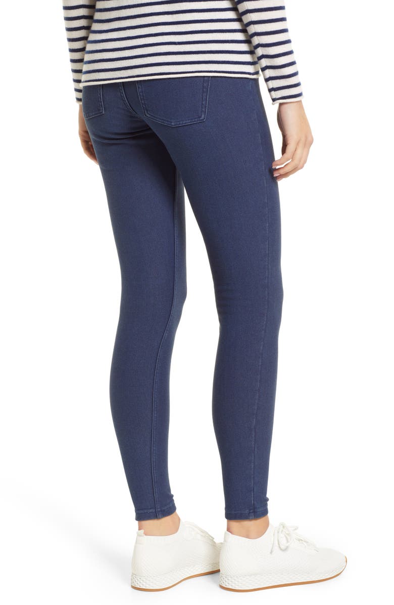 Hue Fleece Lined Denim Leggings, Alternate, color, Med Wash