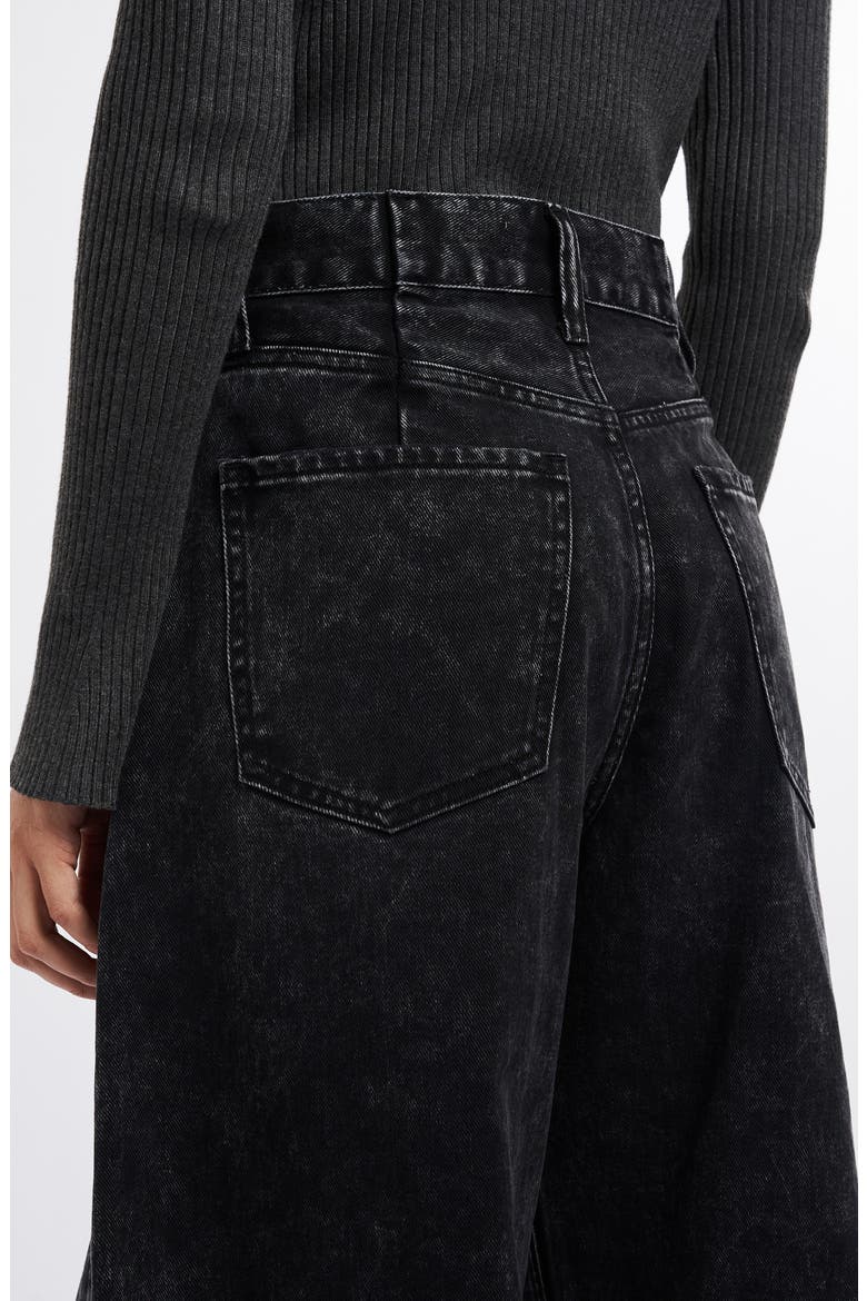 Darted Super High Waist Barrel Jeans, Alternate, color, BLACK