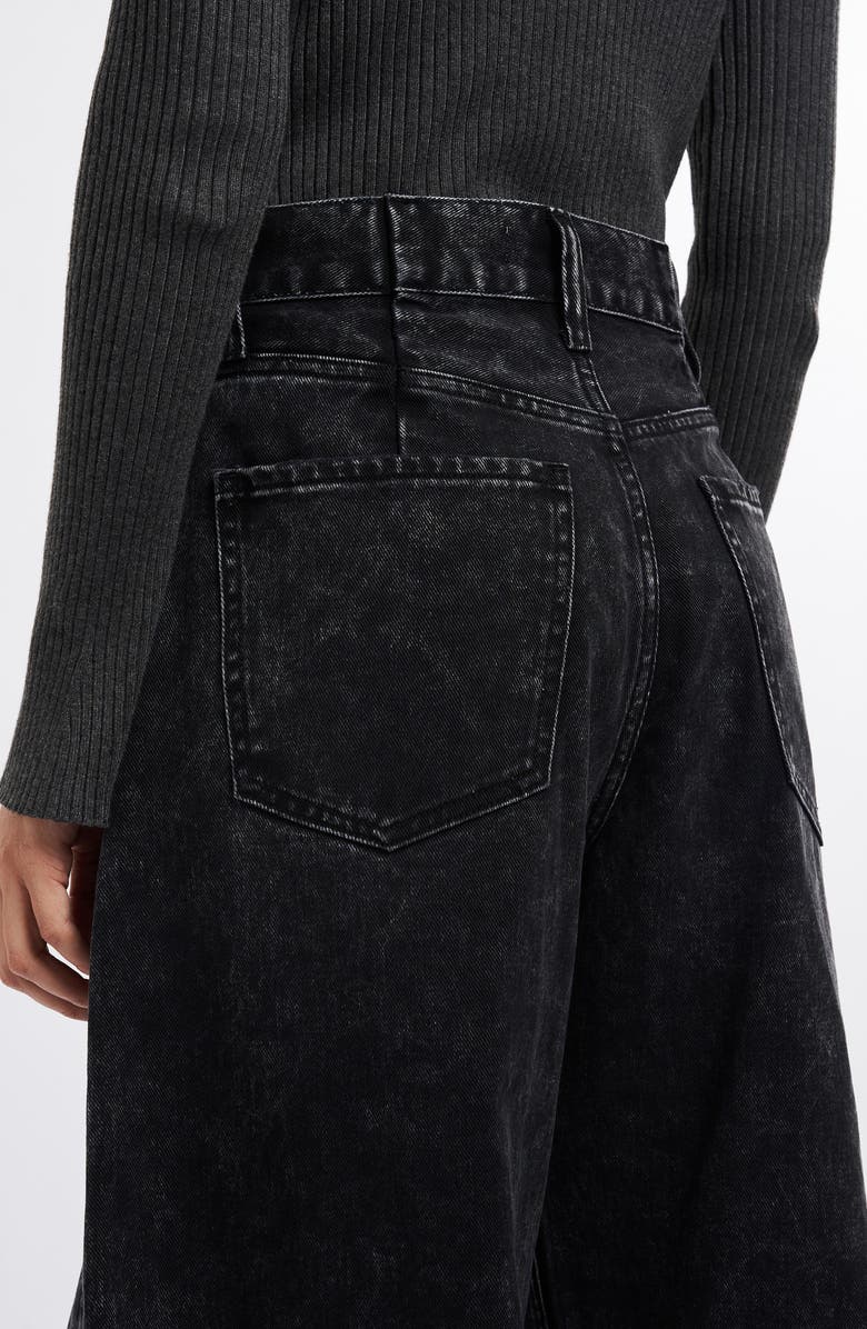 Bayeas Darted Super High Waist Barrel Jeans, Alternate, color, Black