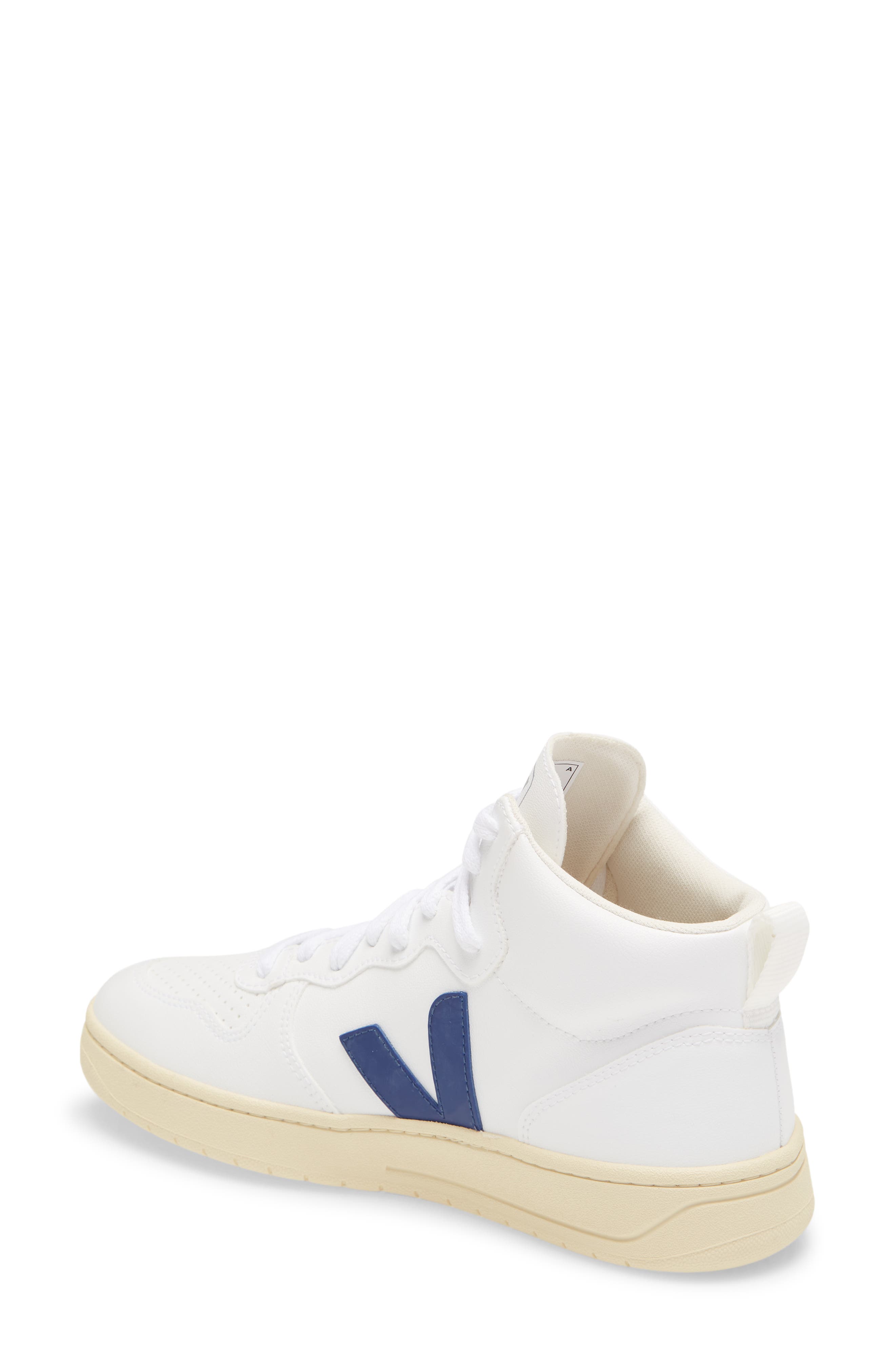 V-15 Mid Top Sneaker, Alternate, color, WHITE/ COBALT