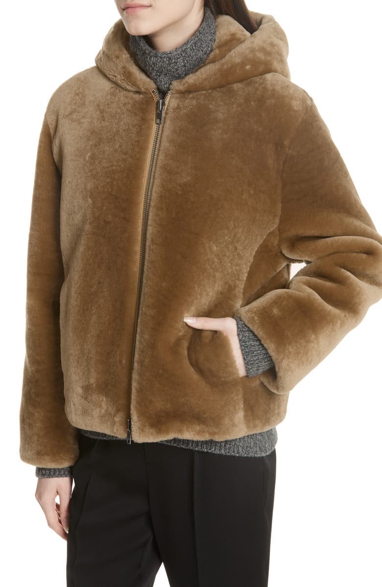 Vince Plush Fleece Zip Front Hoodie, Alternate, color, 