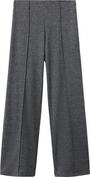 MANGO Straight Leg Checked Pants