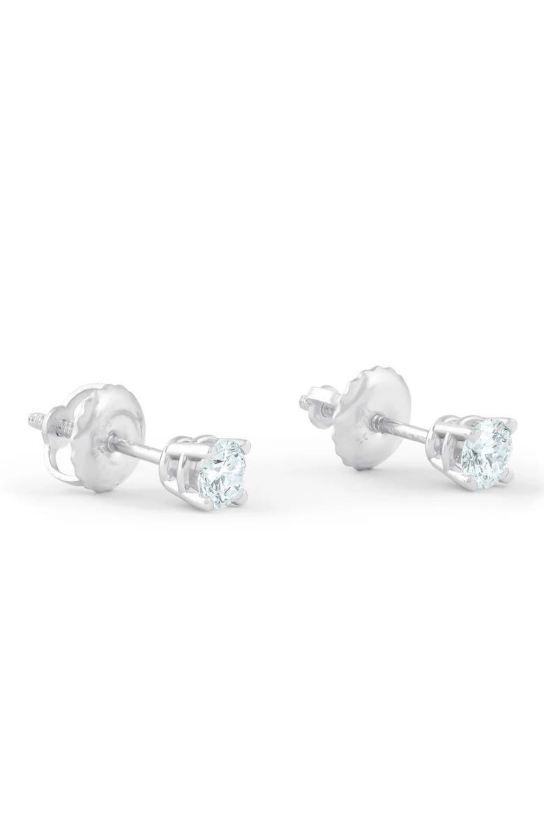 1/3 Ct Screw Back Diamond Studs 14k Gold Lab Grown Earrings, Alternate, color, 14k White Gold