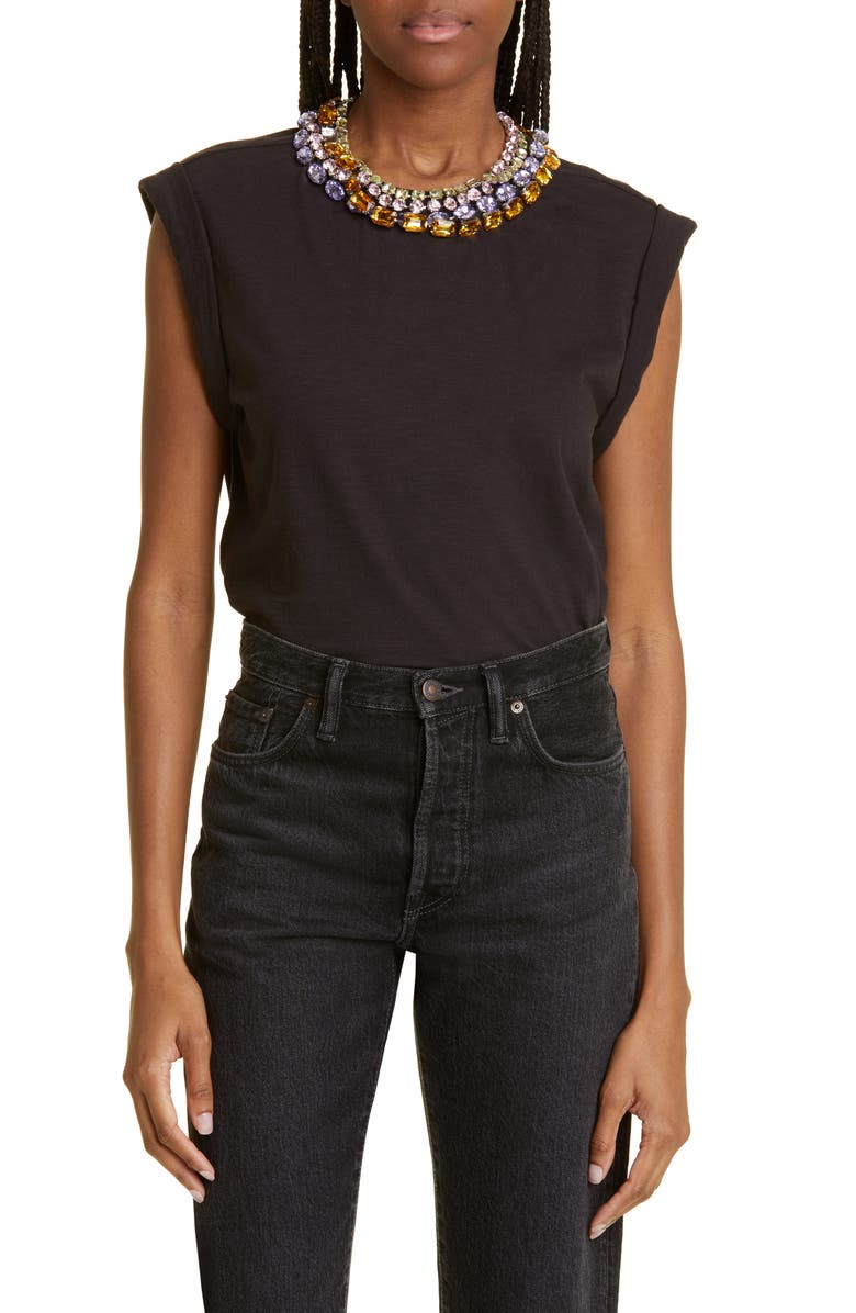 Cinq à Sept Bella Rhinestone Embellished Knit Top, Main, color,